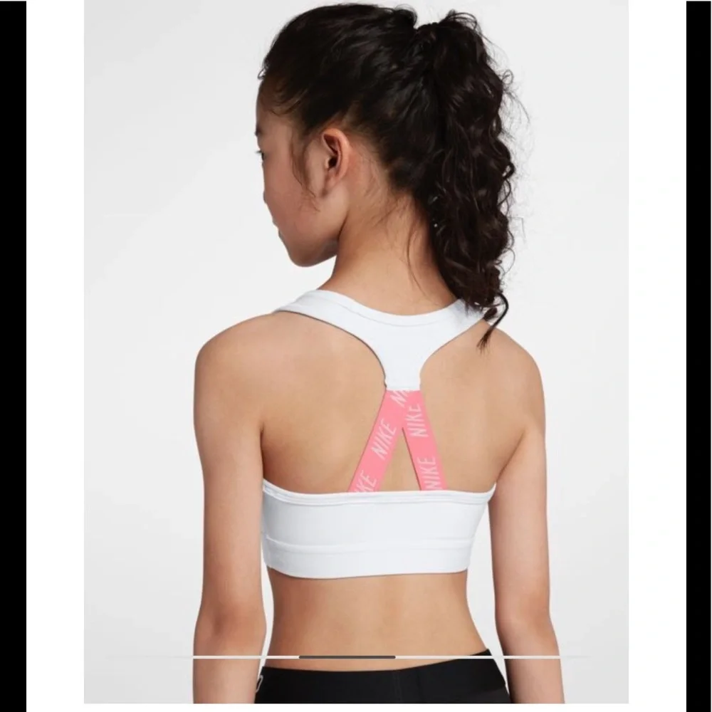 White Nike Pro Little Girls Bra